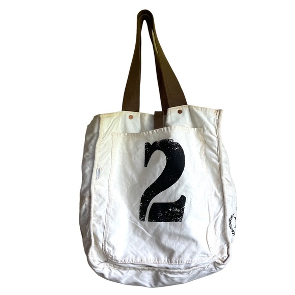 Feed Burlap Tote Bag reversible With Canvas Straps - Picture 6 of 16